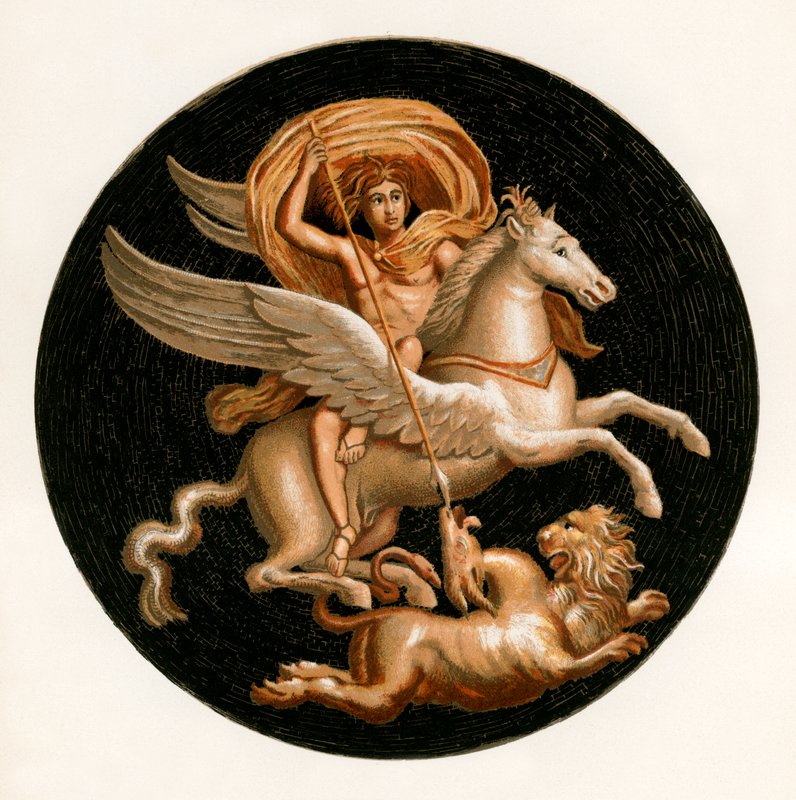 Bellerophon doodt de Chimera door P. Sellier
