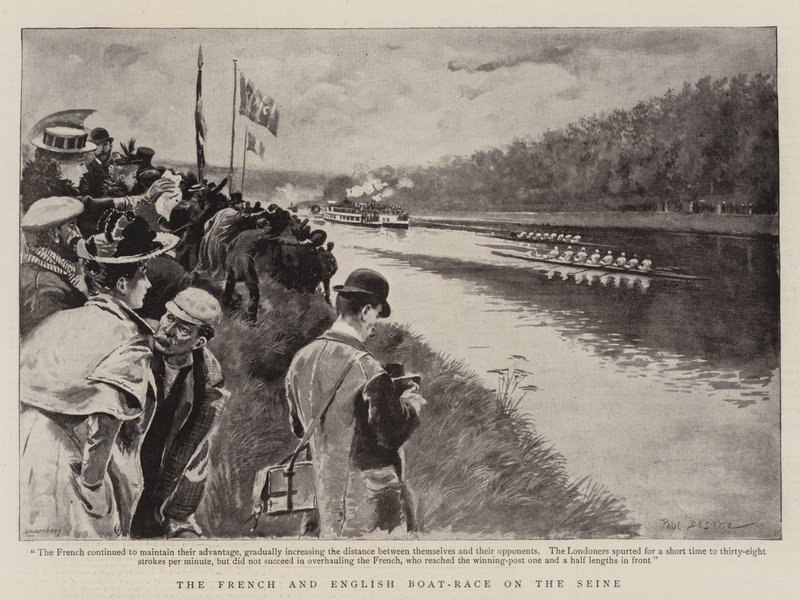 De Franse en Engelse bootrace op de Seine door Paul Destez