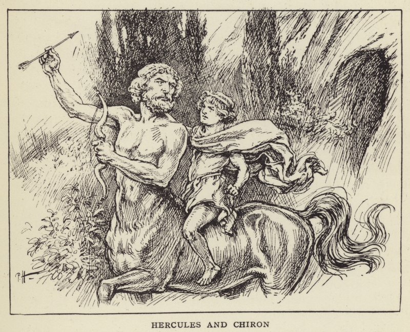 Hercules en Chiron door Paul Hardy