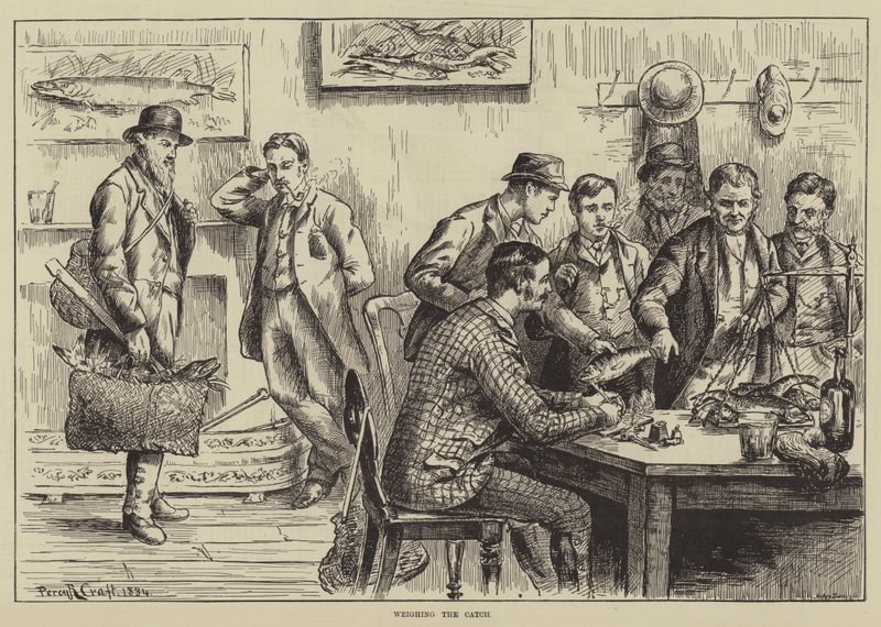 Het wegen van de vangst door Percy Robert Craft