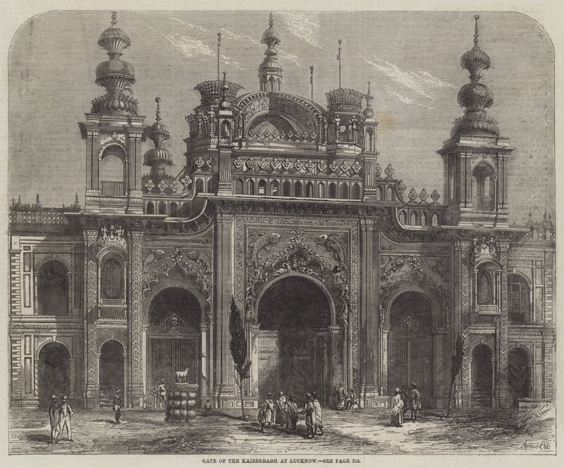 Poort van de Kaiserbagh in Lucknow door Percy Macquoid