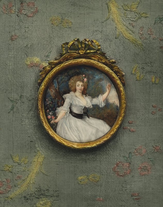 Portret van een onbekende vrouw door Peter Adolf Hall