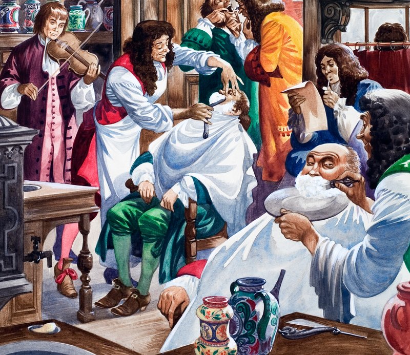 Een Drukke Barbier-Chirurgijns Winkel door Peter Jackson