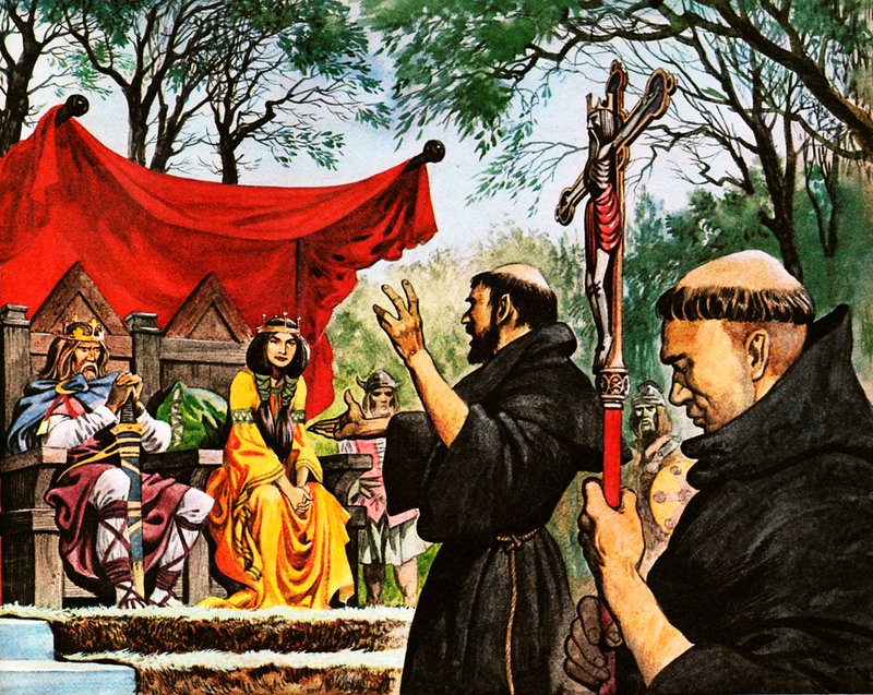 Augustinus preekt voor koning Ethelbert door Peter Jackson
