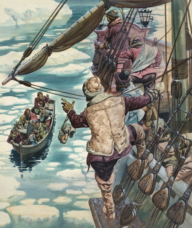 Onbekende scène op zee door Peter Jackson