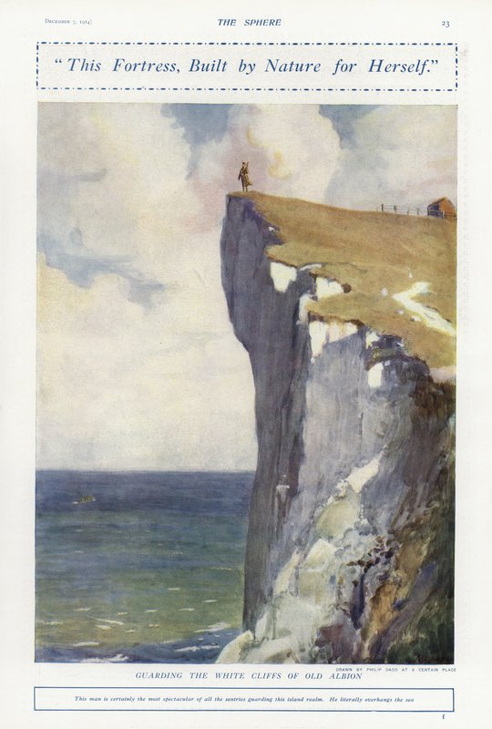 Bewaking van de Witte Kliffen van Oud Albion, Eerste Wereldoorlog door Philip Dadd