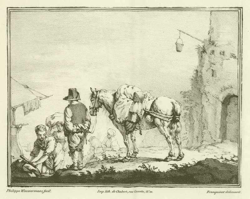 Reiziger met een paard door Philips Wouwerman