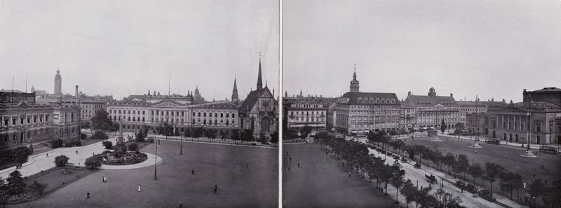 Leipzig: Panorama vanaf de Augustusplatz door Photographer German