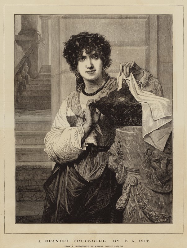 Een Spaanse fruitverkoopster door Pierre Auguste Cot