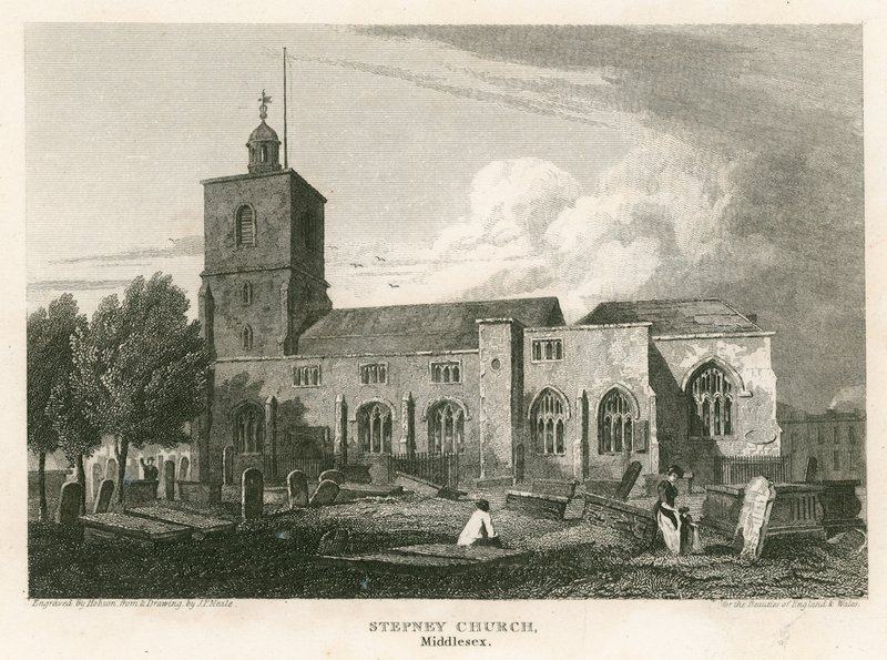 Stepney Kerk, Londen door Pieter Jansz. Quast