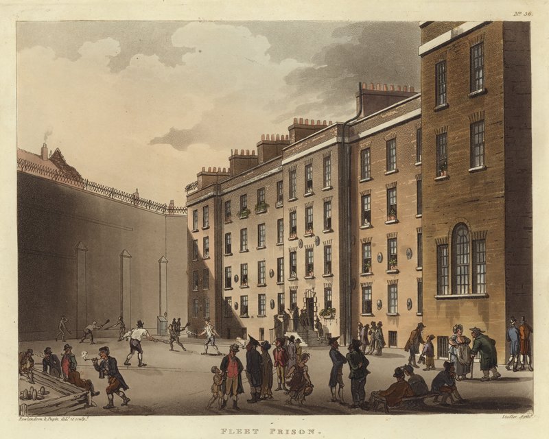 Fleet gevangenis door Pugin and Rowlandson