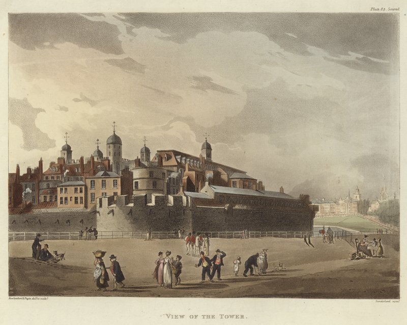 Uitzicht op de Toren door Pugin and Rowlandson