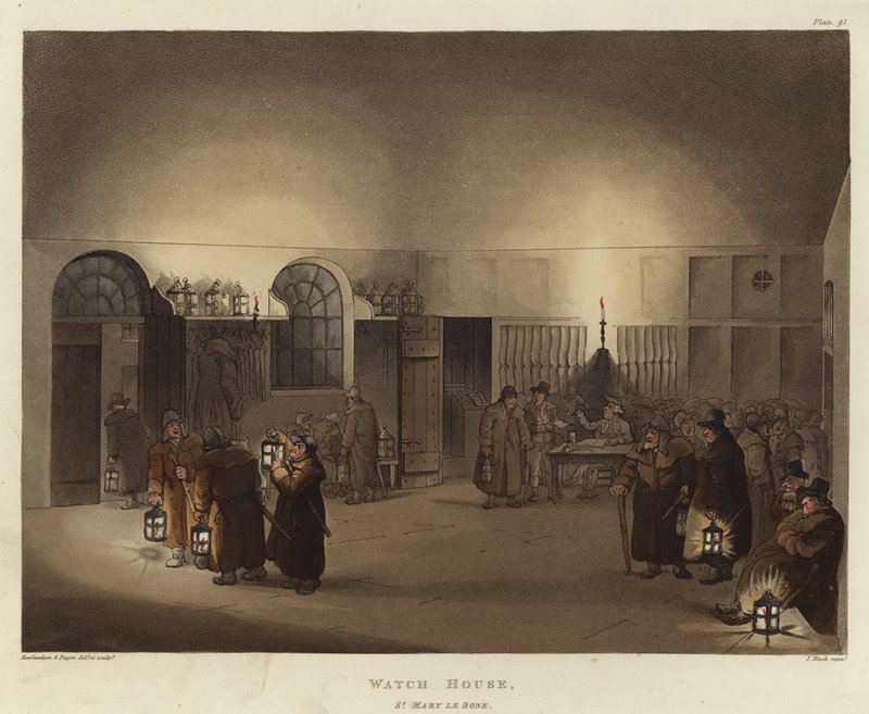 Wachthuis door Pugin and Rowlandson