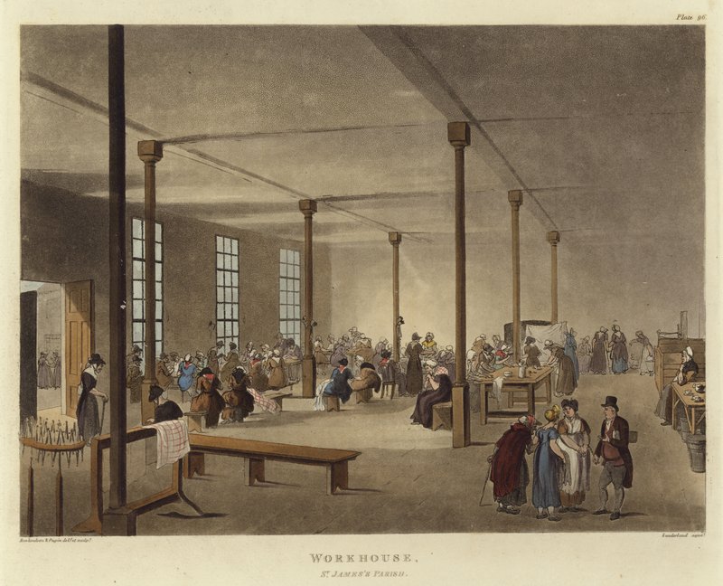 Armenhuis door Pugin and Rowlandson