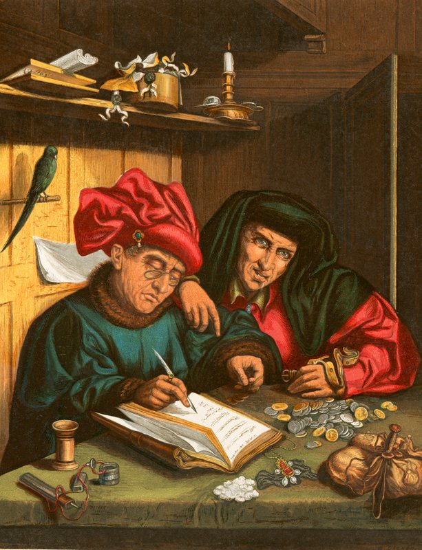 De vrekken door Quentin Massys or Metsys
