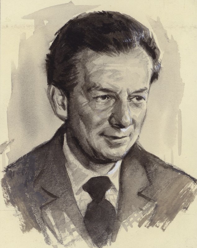 Benjamin Britten (gouache op papier) door Ralph Bruce