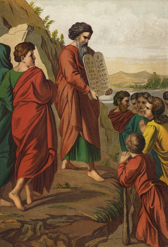 Mozes daalt af van de berg door Raffaello Sanzio Raphael