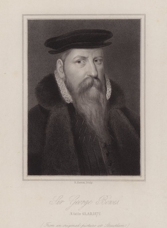 Sir George Bowes, Engelse soldaat (gravure) door Reginald Easton