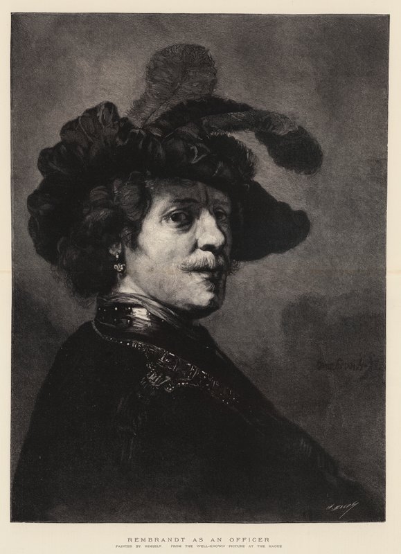 Rembrandt als Officier door Rembrandt van Rijn