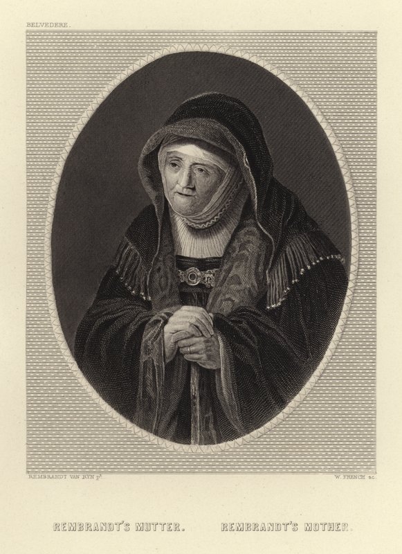 Rembrandts moeder door Rembrandt van Rijn