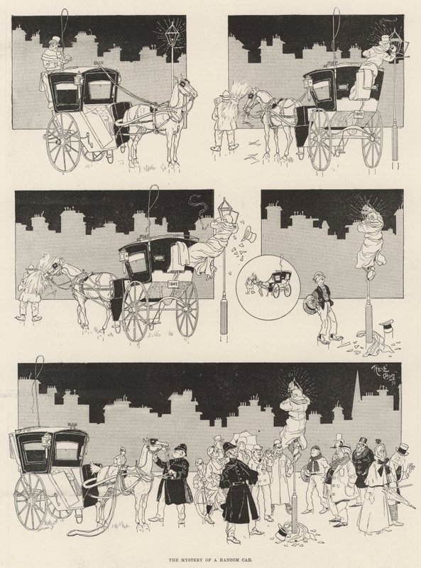 Het mysterie van een Hansom Cab door René Bull