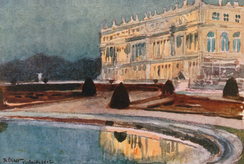 Paleis vanaf de zuidelijke parterre, Versailles door Rene Binet