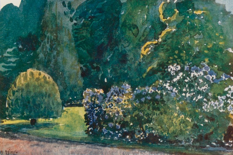 Petit Trianon, Bloementuin, Versailles door Rene Binet