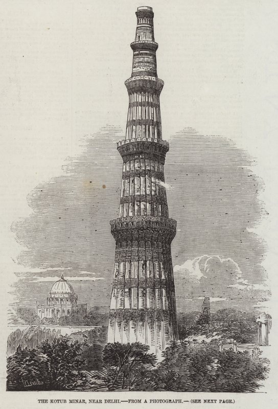 De Kotub Minar, nabij Delhi door Richard Principal Leitch
