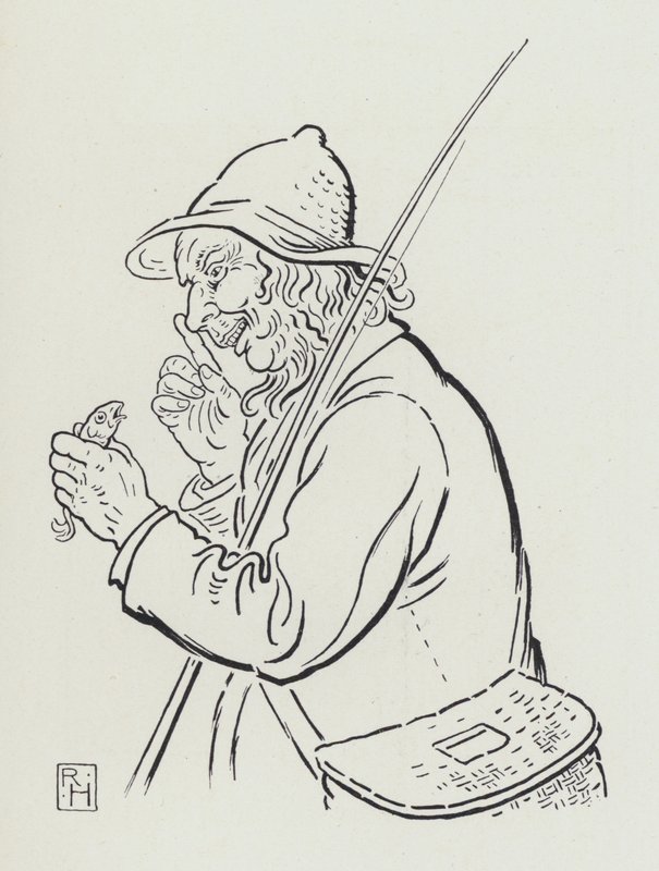 De Visser en de Kleine Vis (gravure) door Richard Heighway