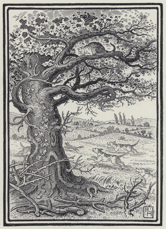 De vos en de kat (gravure) door Richard Heighway
