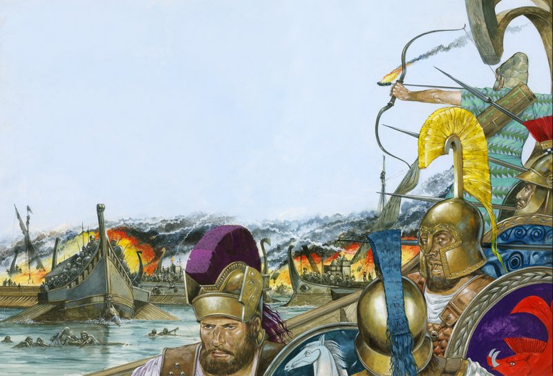 De slag bij Salamis door Richard Hook