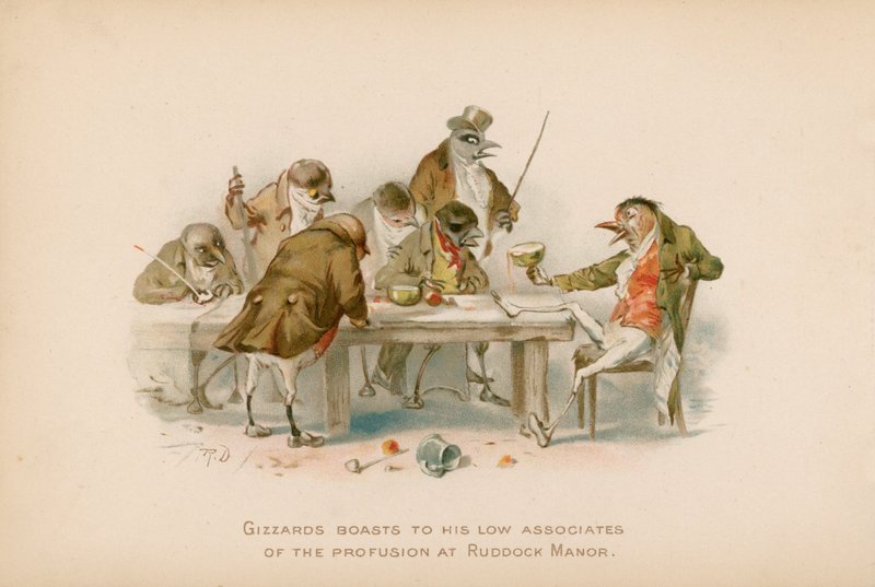 Illustratie voor The Twigs of Kerstmis in Ruddock Hall door Robert Dudley