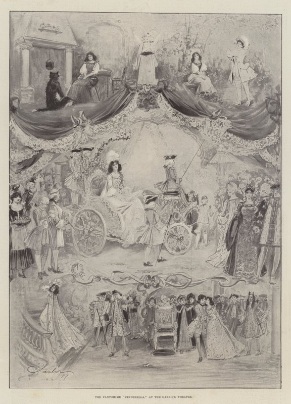 De pantomime Assepoester, in het Garrick Theatre door Robert Sauber