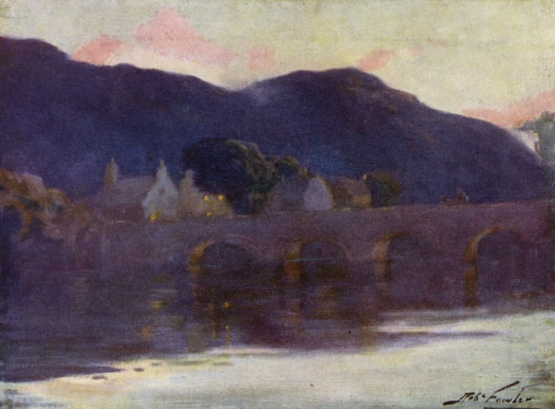 Brug, Cwm-y-Glo, Avond door Robert (after) Fowler
