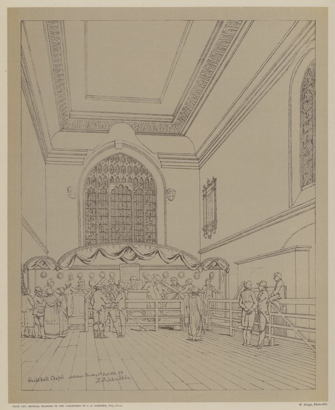 Guildhall Chapel, City of London door Robert Blemell (after) Schnebbelie