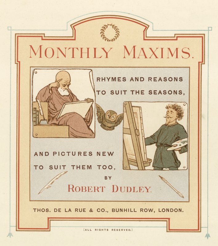 Titelpagina van Maandelijkse Maximen door Robert Dudley