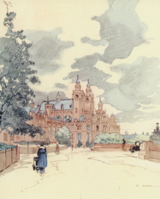 Glasgow: The Art Galleries (kleurenlitho) door Robert Eadie
