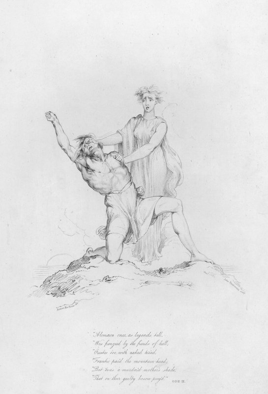 Anacreon, Ode IX (gravure) door Robert Kerr (after) Porter