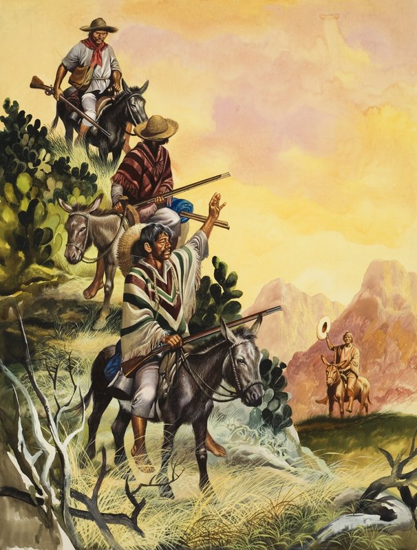 Mexico (gouache op papier) door Ron Embleton