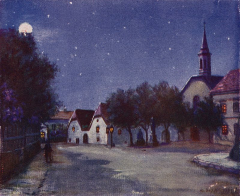 Het oude Pfarrplatz in Heiligenstadt door Rudolf Klingsbogl