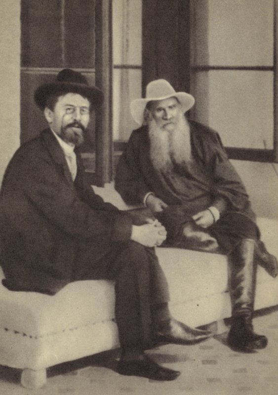 Anton Tsjechov en Leo Tolstoy door Russian Photographer