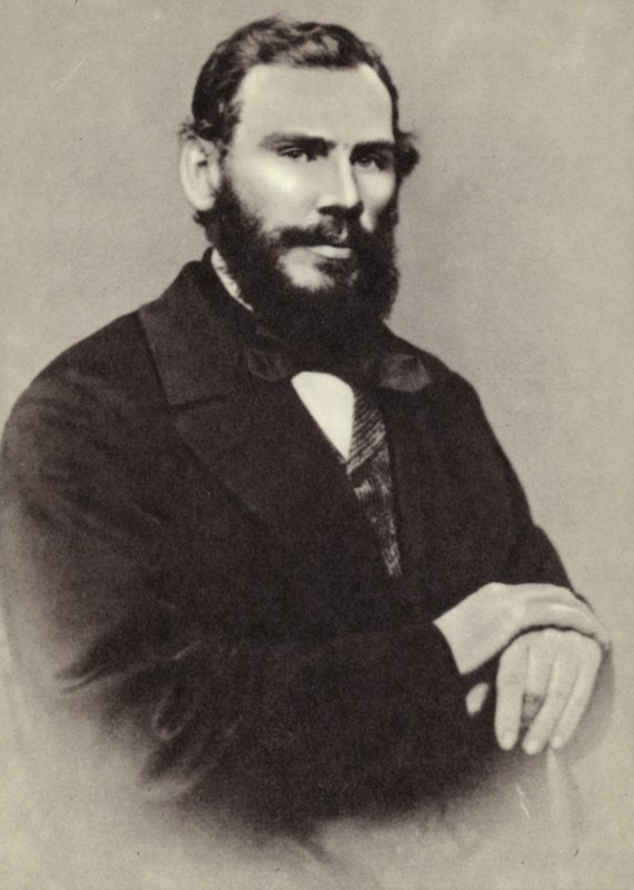 L N Tolstoi, Moskou, 1862 door Russian Photographer