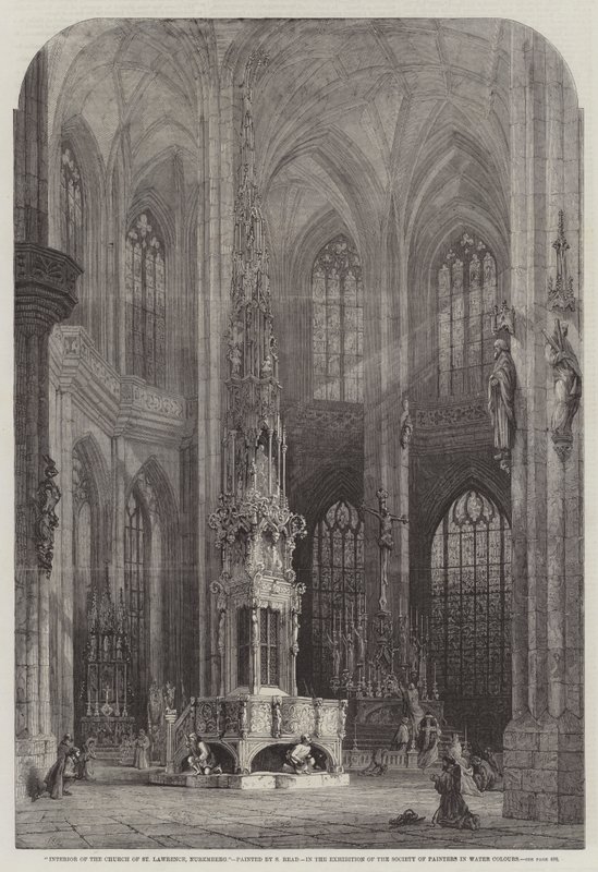 Interieur van de kerk van St. Lawrence, Neurenberg door Samuel Read
