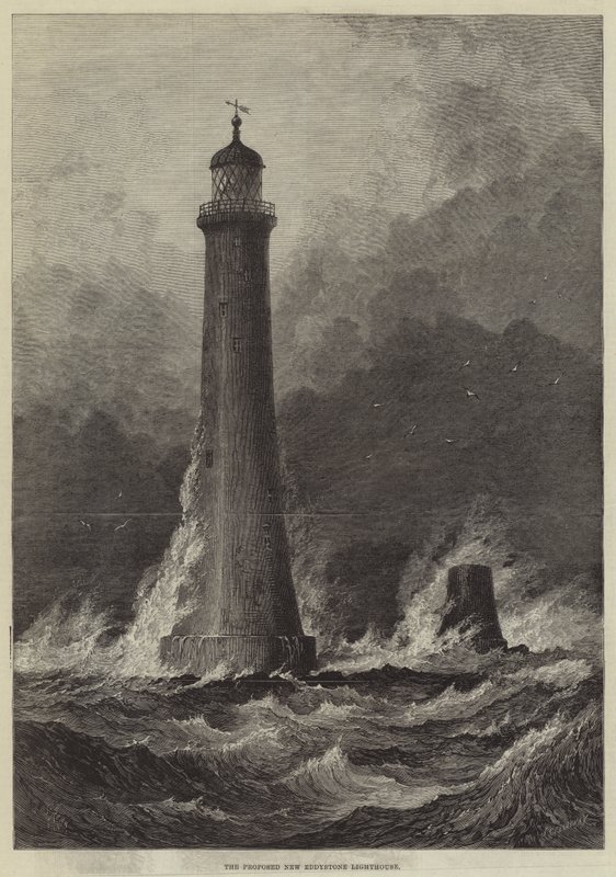 Het Voorgestelde Nieuwe Eddystone Vuurtoren door Samuel Read
