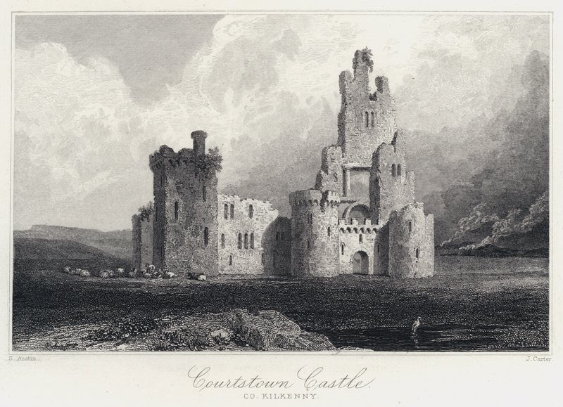 Courtstown Kasteel, Co Kilkenny (gravure) door Samuel (after) Austin