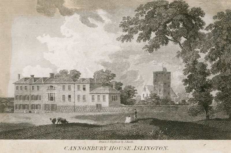 Canonbury House en toren door Samuel Rawle