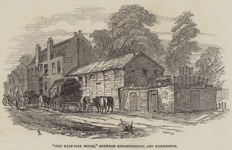 Het Half-Way House, tussen Knightsbridge en Kensington door Samuel Read