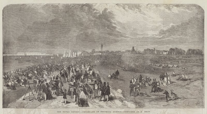 De Marine Review, Promenade op Southsea Common door Samuel Read