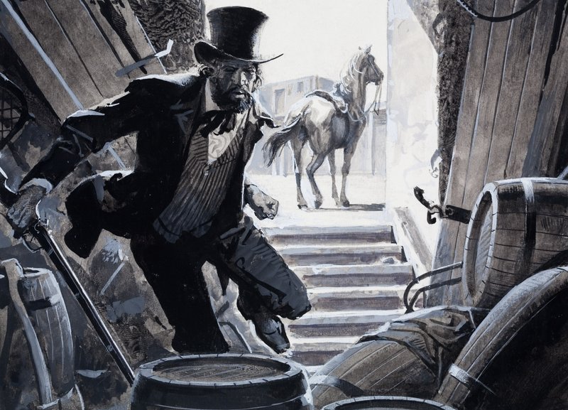 William Bent (gouache op papier) door Severino Baraldi