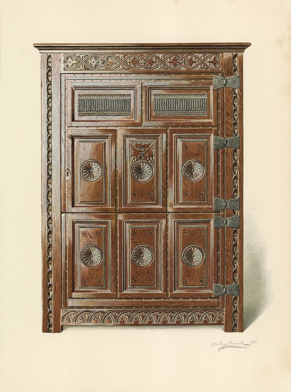Eiken Kast (Welsh) door Shirley Charles Llewellyn Slocombe